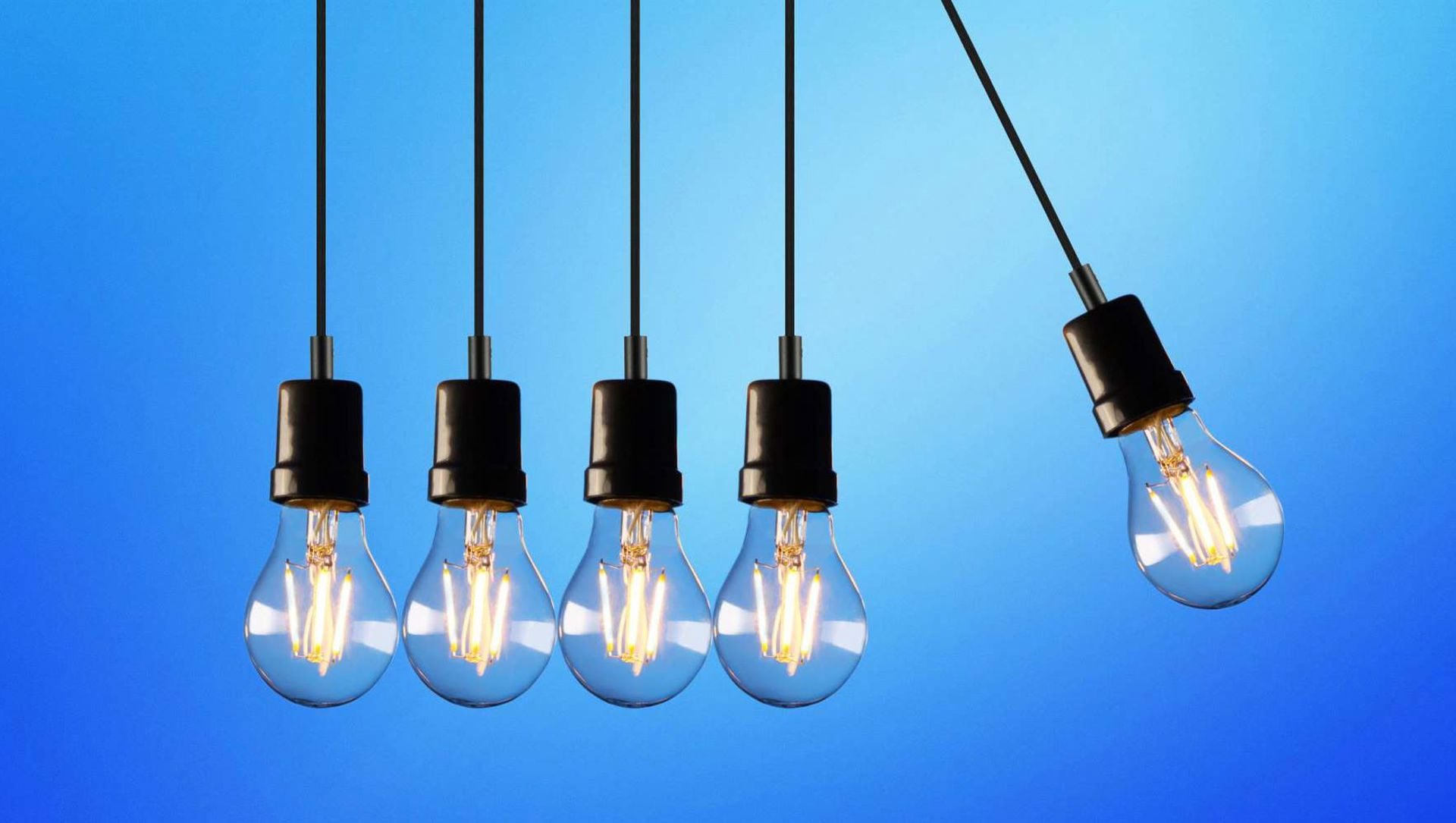Four lightbulbs hanging